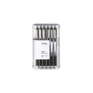 TUL Gel Pens, Retractable, Medium Point, 0.7 mm, Gray Barrel, Black Ink, Pack Of 12