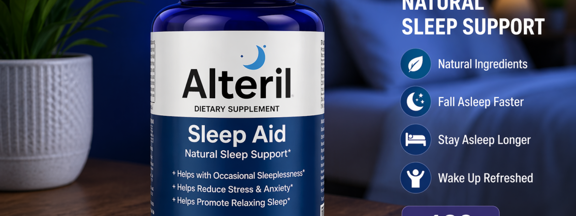 Alteril Sleep Aid 120 Count natural sleep supplement bottle